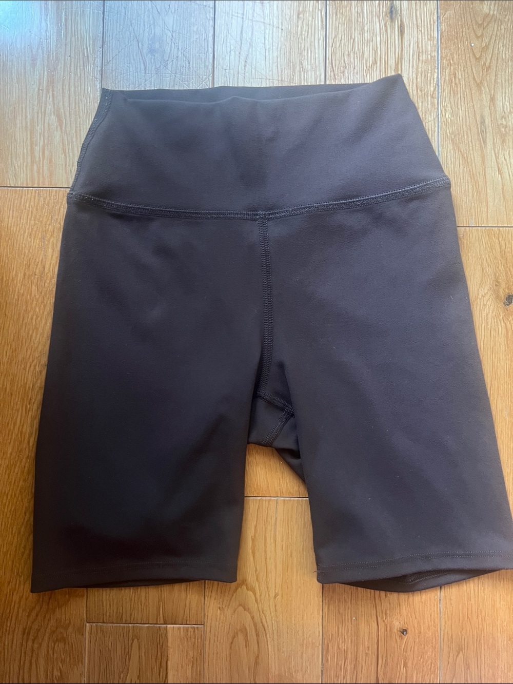 Joah Brown Second Skin Dark Brown High-Waist Biker Shorts